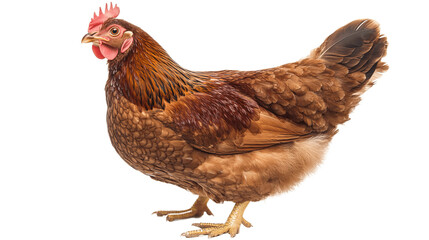 Fototapeta premium Brown hen isolated on transparent background