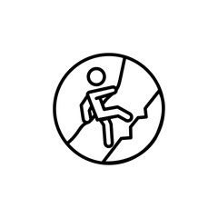 Climbing icon black and white vector outline sign