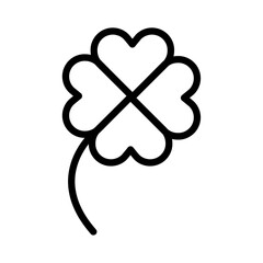 Clover icon black and white vector outline sign