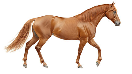 Fototapeta premium Chestnut horse isolated on transparent background