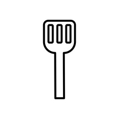 Cooking spatula icon black and white vector outline sign