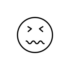 Desperate emoji icon black and white vector outline sign