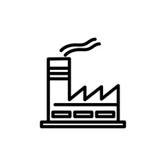 Factory deal icon black and white vector outline sign