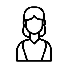Female icon black and white vector outline sign