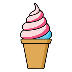 Ice cream. Flat vector illustration isolated on white.