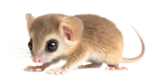 Cute tiny african dormouse aka graphiurus murinus Isolated on transparent background