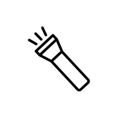 Flashlight icon black and white vector outline sign