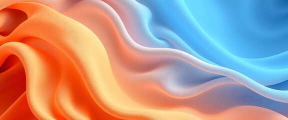 Fototapeta premium 3D abstract flowing waves fabric cloth background wallpaper created with generative AI