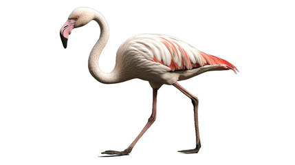 Fototapeta premium Flamingo bird walking isolated on transparent background