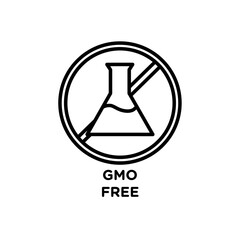 gmo free icon black and white vector outline sign