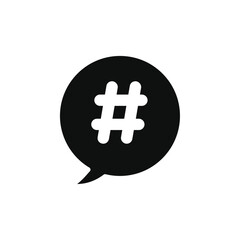 Hastag icon black and white vector outline sign