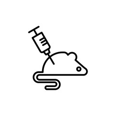 Lab rat experiment icon black and white vector outline sign