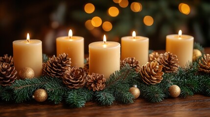 Holiday table set with candles and festive decorations, showcasing the warmth and joy of celebrating with loved ones