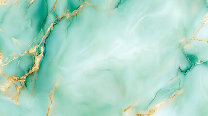 Fototapeta premium Elegant aqua and gold marbled texture creates a sophisticated backdrop for design and decoration in modern spaces