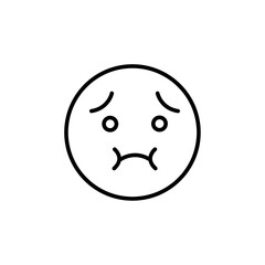 Nauseated emoji icon black and white vector outline sign