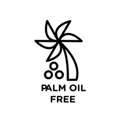 Palm oil free icon black and white vector outline sign