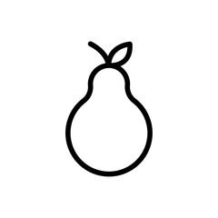 Pear icon black and white vector outline sign