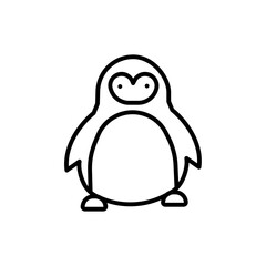 Penguin icon black and white vector outline sign