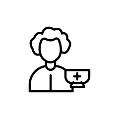 Pharmacist icon black and white vector outline sign