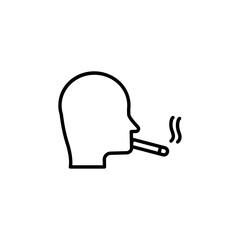 Person smoking icon black and white vector outline sign