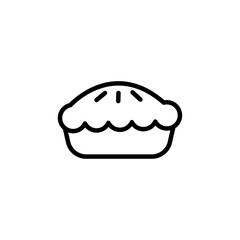 Pie icon black and white vector outline sign