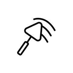 Plastering process icon black and white vector outline sign