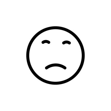 recommend clip art: Regret expression icon black and white vector outline sign