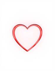 Abstract red 3D heart on white background Valentine Day created with generative AI