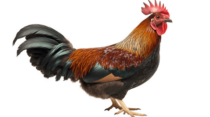 Fototapeta premium Redblack head rooster isolated on transparent background