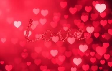 Obraz premium Abstract Valentine background with love written created with generative AI