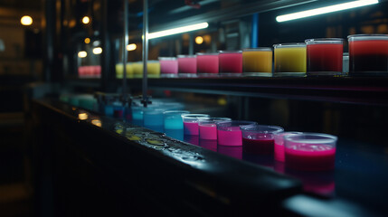 Close-Up of Printer Ink Production Process
