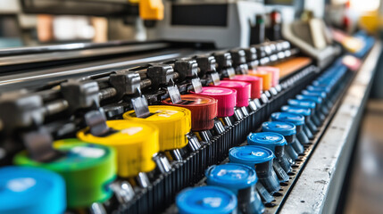 Obraz premium Close-Up of Printer Ink Production Process