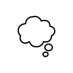 Thinking bubble icon black and white vector outline sign