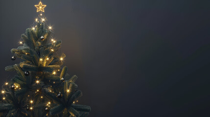 christmas tree background with copy space for text