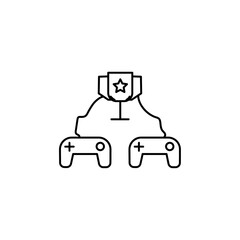 Video game contest icon black and white vector outline sign