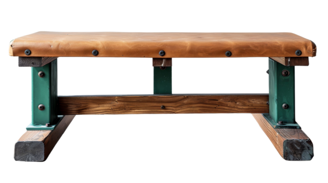 Bench for workouts, isolated on white background, transparent background