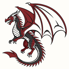 Naklejka premium black dragon tattoo