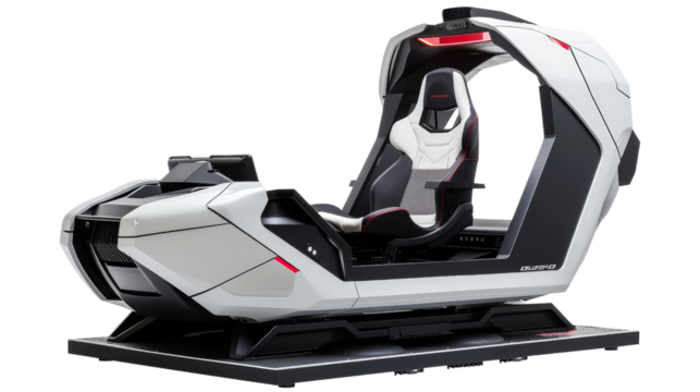 Futuristic gaming simulator, isolated on white background, transparent background