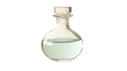 Delicate glass bottle on transparent background