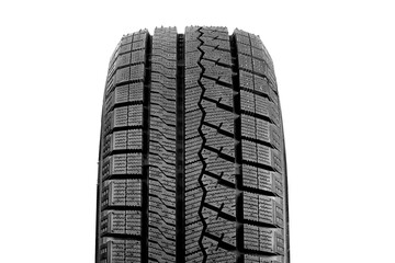 Winter car tire isolated on white background. Tyre background