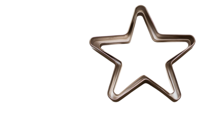 Decorative cookie cutter in the shape of a star on a transparent background