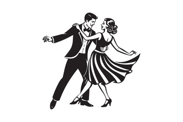 Dancing Couple Silhouette vector Bundle illustration, Dancing Couple Silhouette, Dancing Couple Silhouette PNG