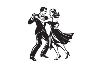 Dancing Couple Silhouette vector Bundle illustration, Dancing Couple Silhouette, Dancing Couple Silhouette PNG