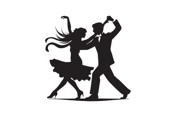Dancing Couple Silhouette vector Bundle illustration, Dancing Couple Silhouette, Dancing Couple Silhouette PNG