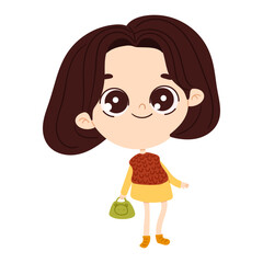 Autumn girl chibi kawaii cartoon