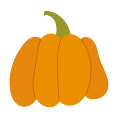 Pumpkin. Vegetables food. Autumn, fall, thanksgiving and Halloween decoration. Hand draw vector cartoon illustration isolated on the white background.