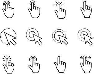 Hand Cursor Icons Set for Website and App