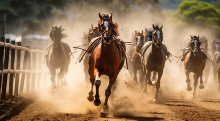 close up of a hors riders