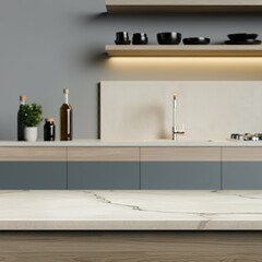 Kitchen table. Kitchen background.