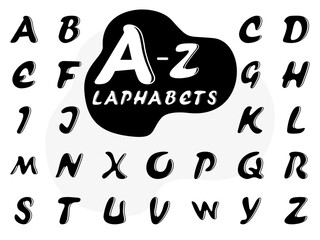 Bold Black Alphabets Set Vector Symbols Design